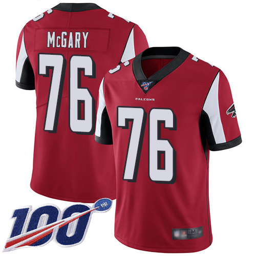 Atlanta Falcons Limited Red Men Kaleb McGary Home Jersey NFL Football 76 100th Season Vapor Untouchable